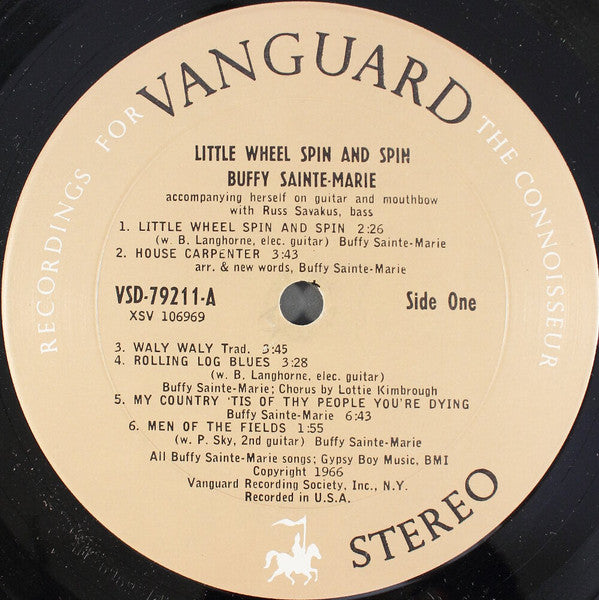 Buffy Sainte-Marie – Little Wheel Spin And Spin LP vinyl record, image 3 of 4
