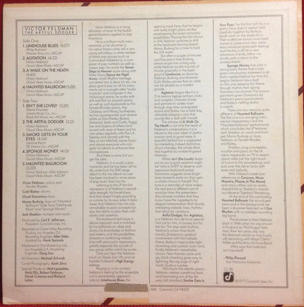 Victor Feldman – The Artful Dodger LP vinyl record, image 4 of 7