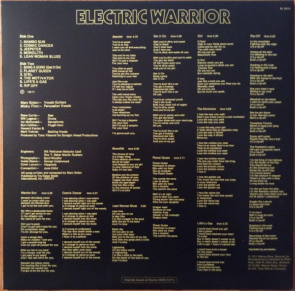 T. Rex – Electric Warrior LP vinyl record, image 2 of 8