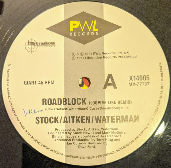 Stock, Aitken & Waterman, Einstein – Roadblock (Loopine Like Remix) 12" vinyl record, image 3 of 4