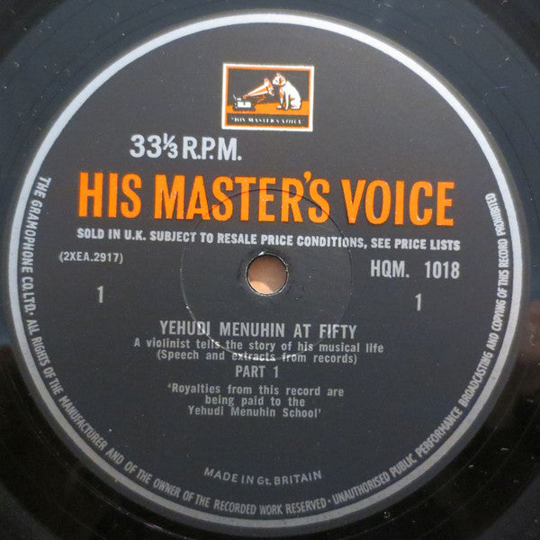 Yehudi Menuhin – Yehudi Menuhin At Fifty LP vinyl record, image 3 of 5