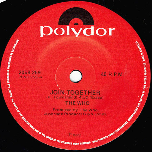 The Who – Join Together 7" vinyl record, image 1 of 3