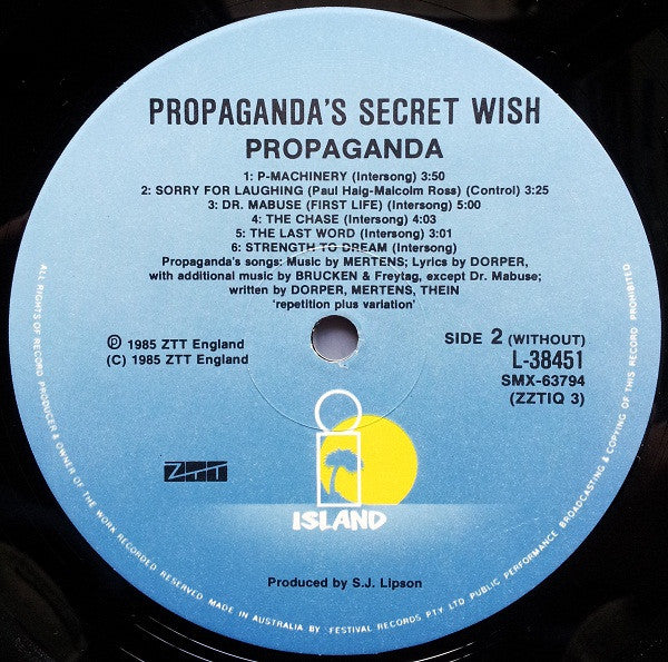 Propaganda – A Secret Wish LP vinyl record, image 6 of 6