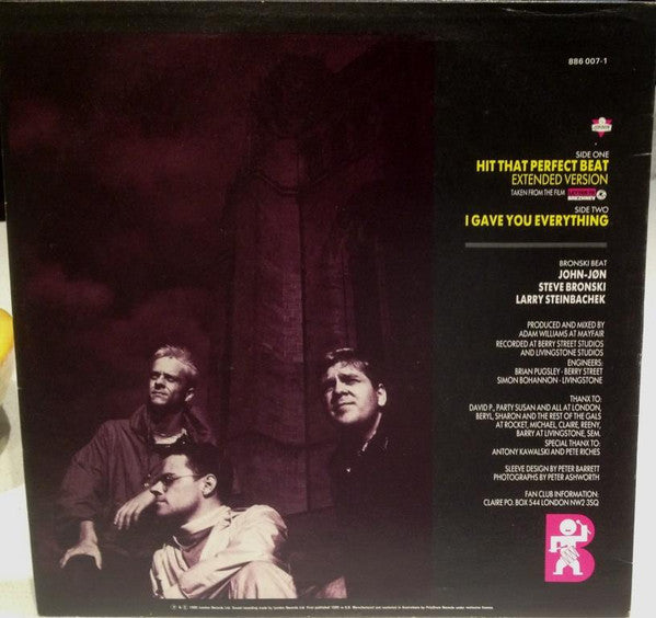 Bronski Beat – Hit That Perfect Beat 12" vinyl record, image 2 of 5