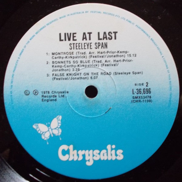Steeleye Span – Live At Last! LP vinyl record, image 4 of 4
