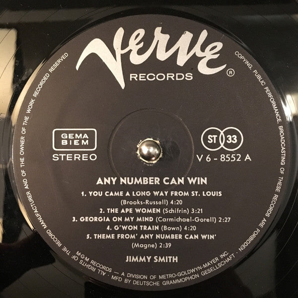 Jimmy Smith – Any Number Can Win LP vinyl record, image 3 of 10