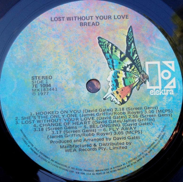 Bread – Lost Without Your Love LP vinyl record, image 5 of 6