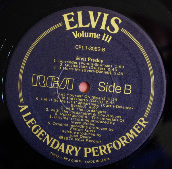 Elvis Presley – A Legendary Performer - Volume 3 LP vinyl record, image 4 of 7