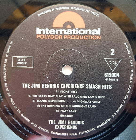 The Jimi Hendrix Experience – Smash Hits LP vinyl record, image 4 of 4