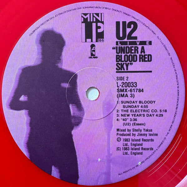 U2 – Live "Under A Blood Red Sky" LP vinyl record, image 4 of 4