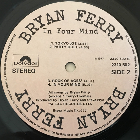 Bryan Ferry – In Your Mind LP vinyl record, image 4 of 6