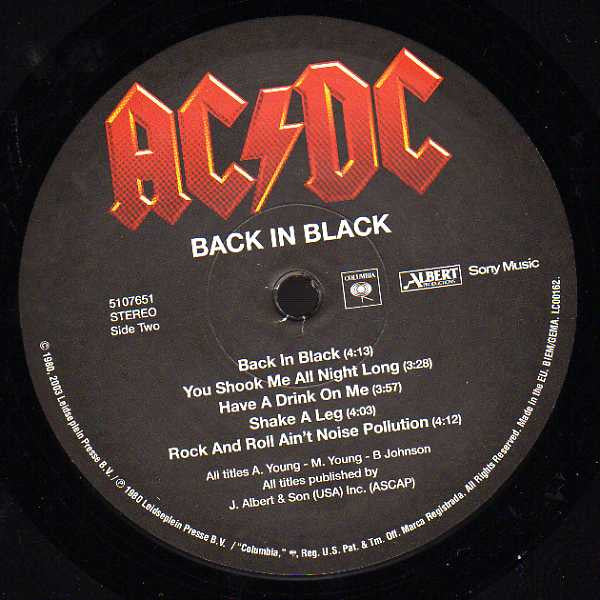 AC/DC – Back In Black LP vinyl record, image 4 of 8