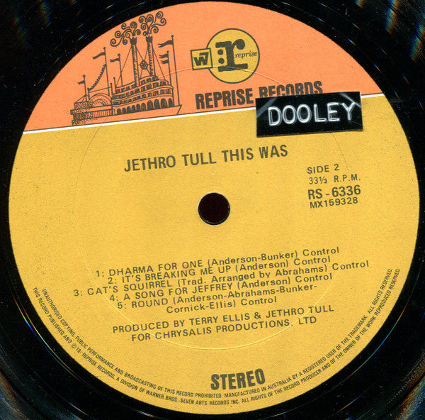 Jethro Tull – This Was LP vinyl record, image 5 of 5
