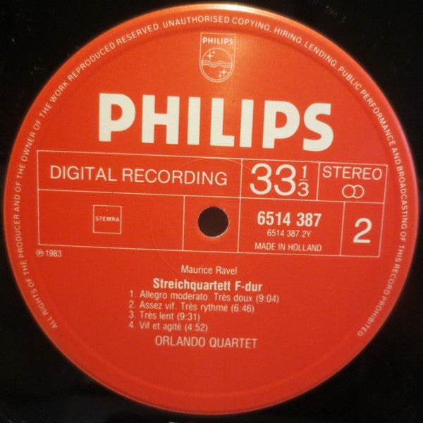 Claude Debussy, Maurice Ravel, Orlando Quartet – String Quartets • Streichquartette LP vinyl record, image 4 of 4