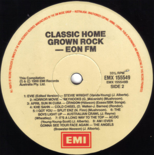 Various – Classic Homegrown Rock - EON FM LP vinyl record, image 4 of 4