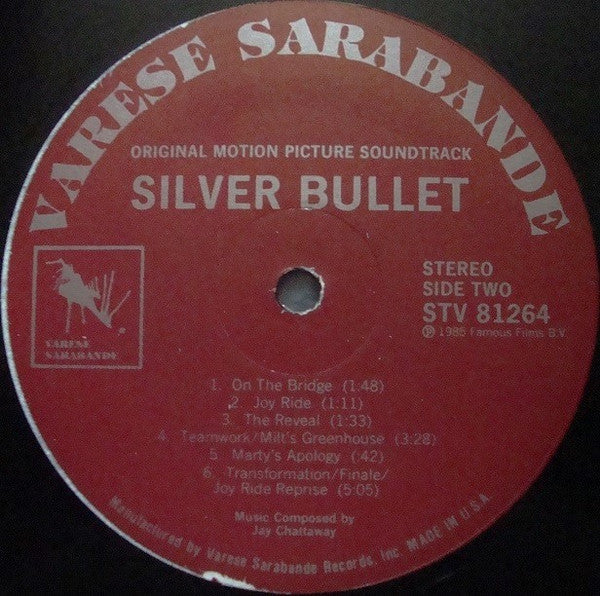 Jay Chattaway – Stephen King's Silver Bullet (Original Motion Picture Soundtrack) LP vinyl record, image 4 of 4