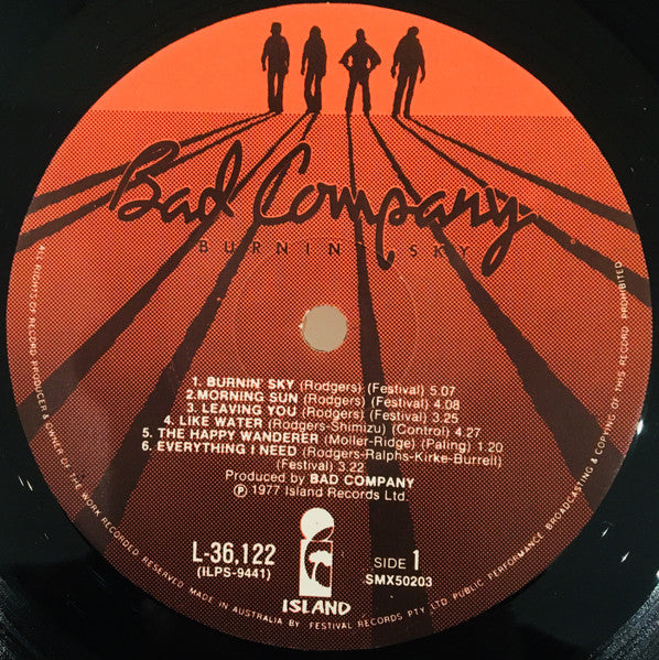 Bad Company – Burnin' Sky LP vinyl record, image 6 of 7