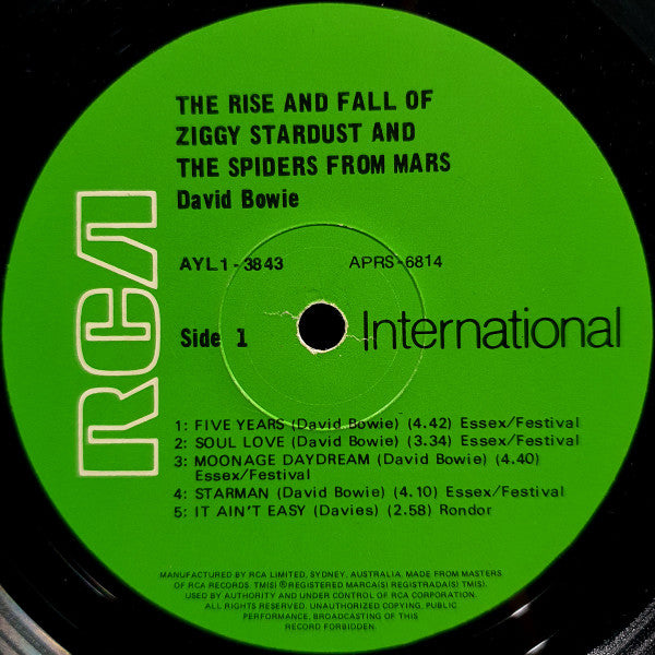 David Bowie – The Rise And Fall Of Ziggy Stardust And The Spiders From Mars LP vinyl record, image 3 of 4