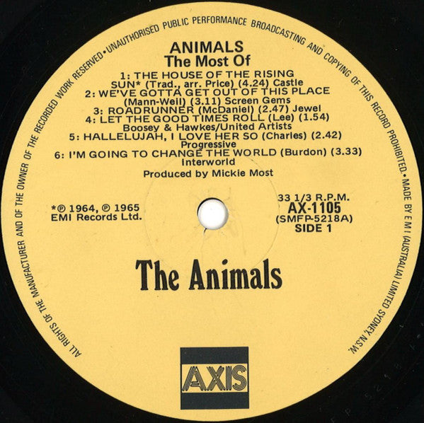 The Animals – The Most Of LP vinyl record, image 2 of 6