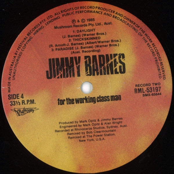 Jimmy Barnes – For The Working Class Man (2xLP) LP vinyl record, image 6 of 6