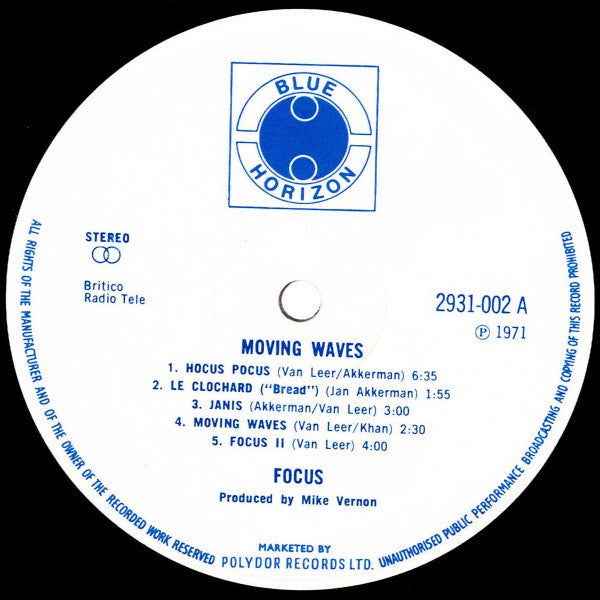 Focus – Moving Waves LP vinyl record, image 3 of 4