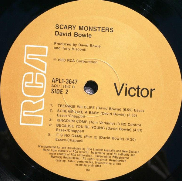 David Bowie – Scary Monsters LP vinyl record, image 4 of 5