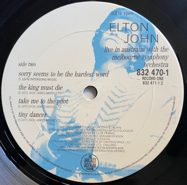 Elton John, Melbourne Symphony Orchestra – Live In Australia (2xLP) LP vinyl record, image 6 of 8
