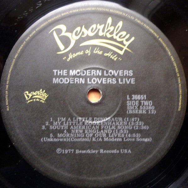 Jonathan Richman & The Modern Lovers – Live LP vinyl record, image 4 of 4