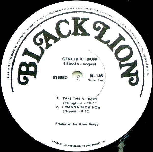 Illinois Jacquet – Genius At Work! LP vinyl record, image 4 of 5
