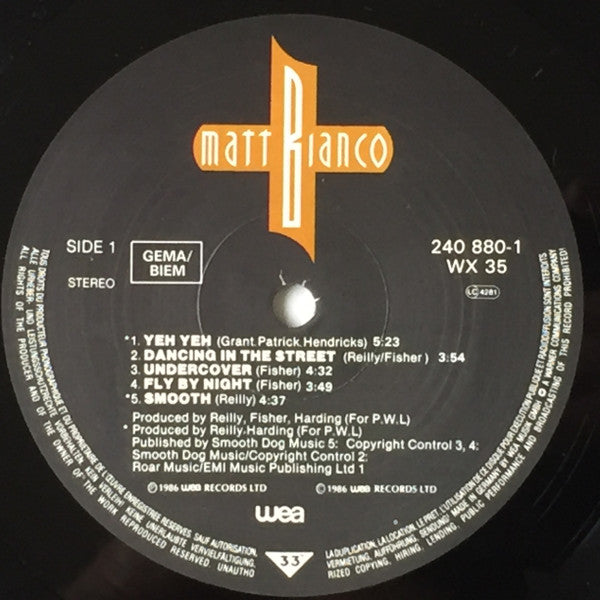 Matt Bianco – Matt Bianco LP vinyl record, image 3 of 8