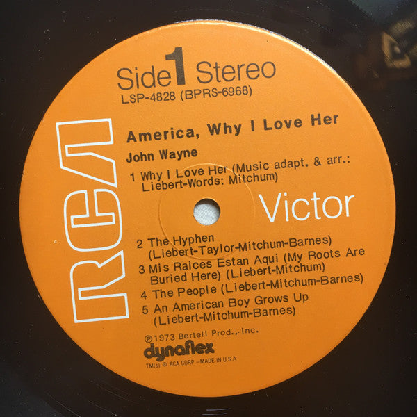 John Wayne – America, Why I Love Her LP vinyl record, image 3 of 4