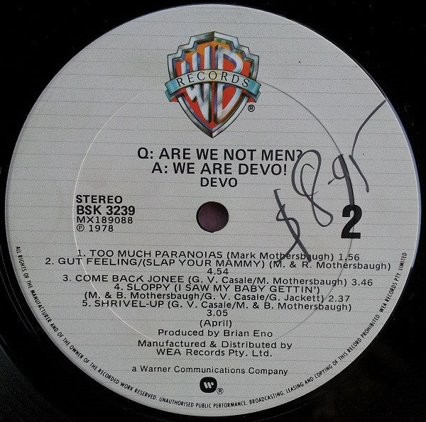 Devo – Q: Are We Not Men? A: We Are Devo! LP vinyl record, image 6 of 6