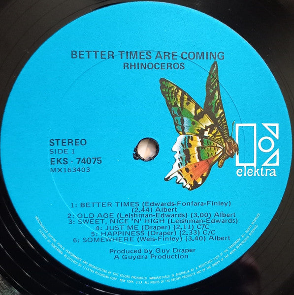 Rhinoceros – Better Times Are Coming LP vinyl record, image 3 of 4
