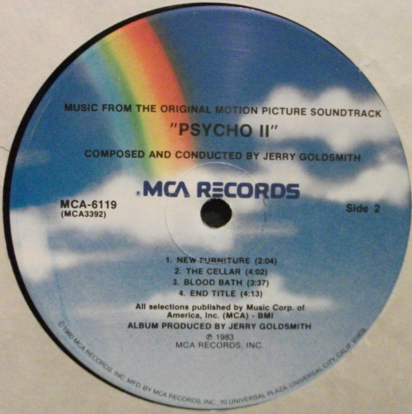 Jerry Goldsmith – Psycho II (Music From The Original Motion Picture Soundtrack) LP vinyl record, image 4 of 4