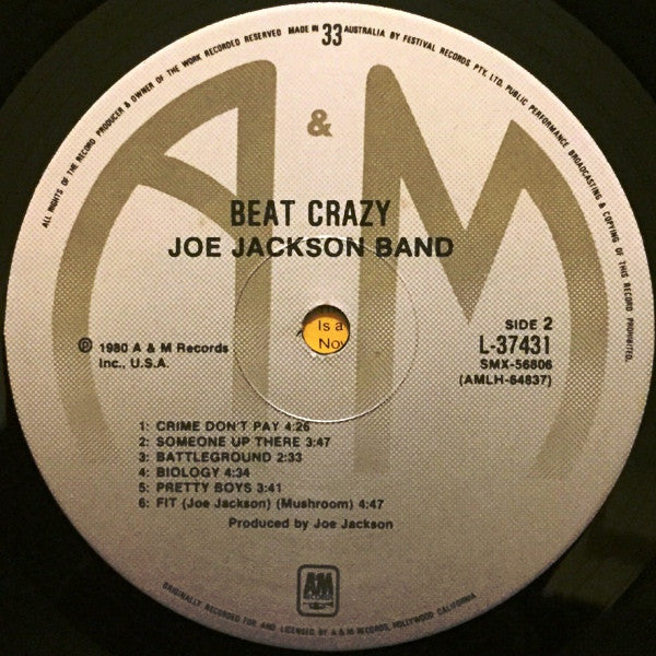 Joe Jackson Band – Beat Crazy LP vinyl record, image 4 of 4