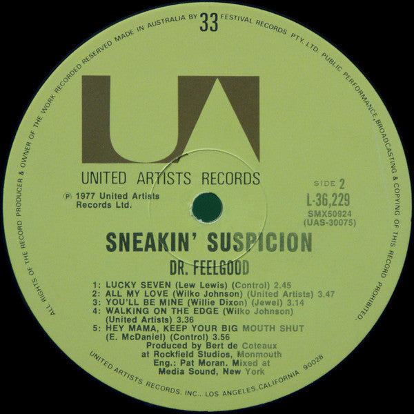 Dr. Feelgood – Sneakin' Suspicion LP vinyl record, image 4 of 4