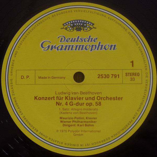 Maurizio Pollini, Karl Böhm, Ludwig van Beethoven, Wiener Philharmoniker, Wiener Philharmoniker – Klavierkonzert = Piano Concerto No.4 LP vinyl record, image 3 of 8