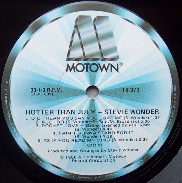 Stevie Wonder – Hotter Than July LP vinyl record, image 6 of 10