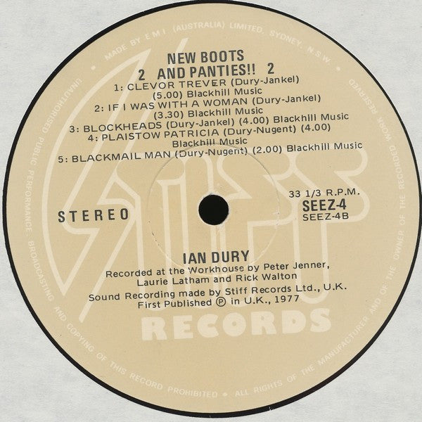 Ian Dury – New Boots And Panties LP vinyl record, image 7 of 7