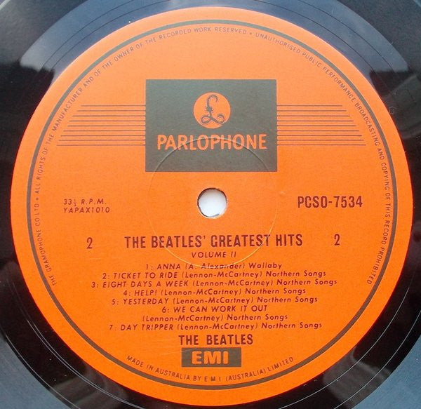 The Beatles – Greatest Hits Volume 2 LP vinyl record, image 4 of 4