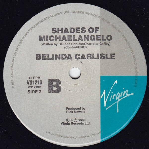 Belinda Carlisle – Leave A Light On 7" vinyl record, image 5 of 5