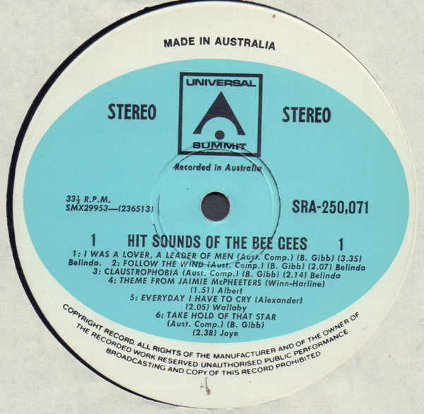 Bee Gees – Hit Sounds Of The Bee Gees LP vinyl record, image 3 of 4