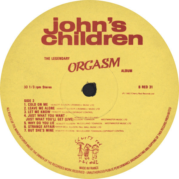 John's Children – The Legendary Orgasm Album LP vinyl record, image 4 of 6