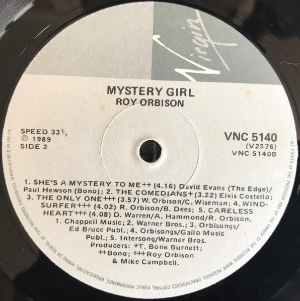Roy Orbison – Mystery Girl LP vinyl record, image 4 of 4