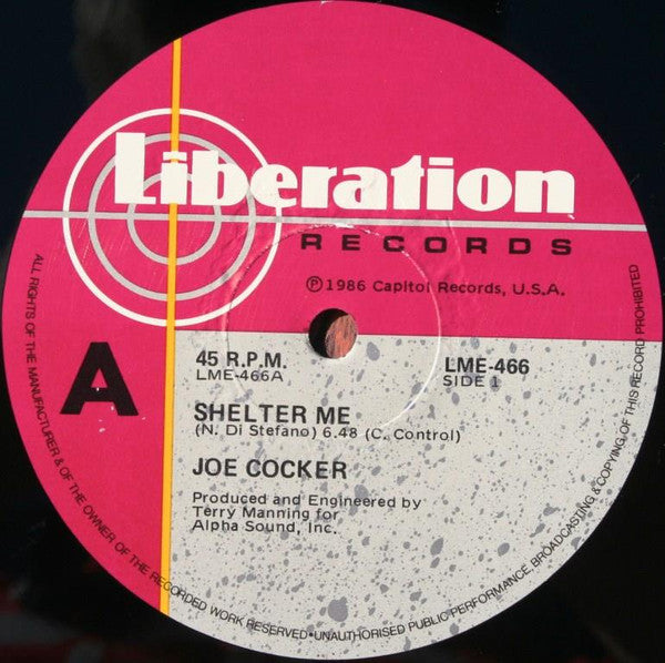 Joe Cocker – Shelter Me 12" vinyl record, image 3 of 4