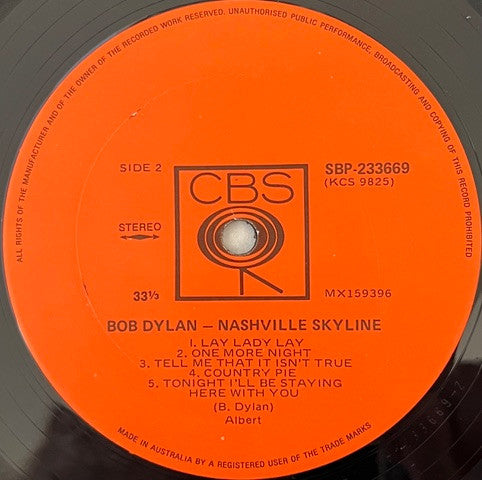 Bob Dylan – Nashville Skyline LP vinyl record, image 4 of 4