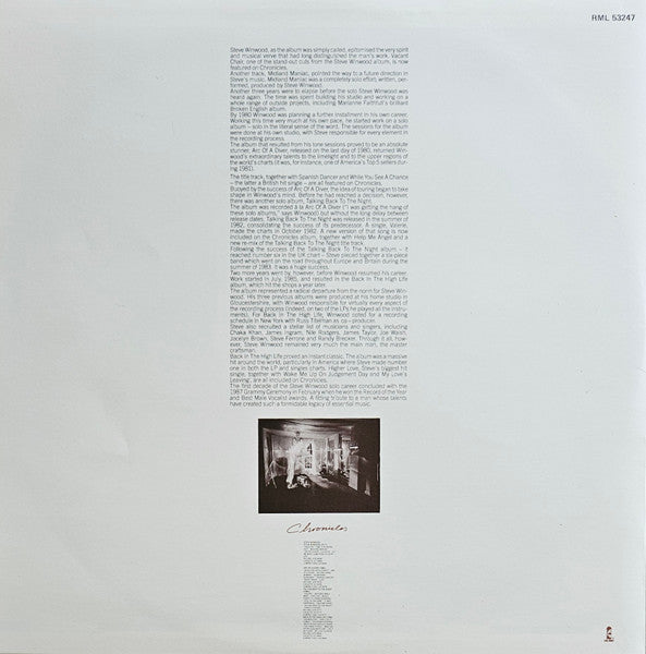 Steve Winwood – Chronicles LP vinyl record, image 6 of 6