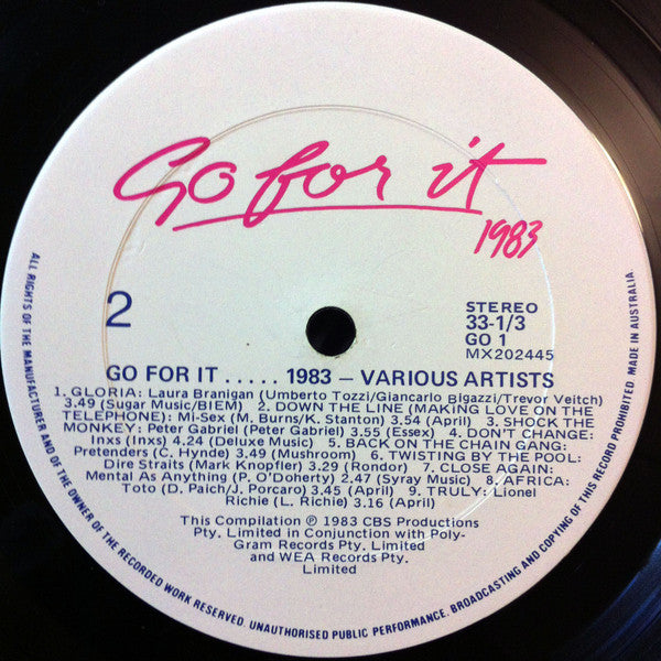 Various – Go For It 1983 LP vinyl record, image 4 of 4