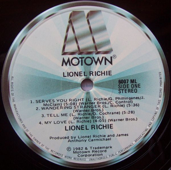 Lionel Richie – Lionel Richie LP vinyl record, image 5 of 6