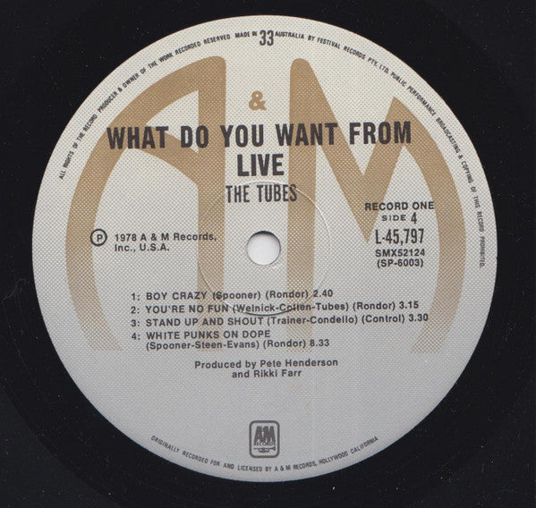 The Tubes – What Do You Want From Live (2xLP) LP vinyl record, image 7 of 8